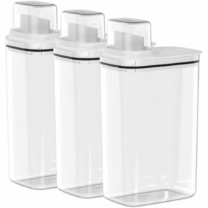 Kit 3 Dispensers para Sabão Líquido, Pó e Amaciante